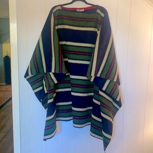 Cozy Striped Fleece Cape Size OS